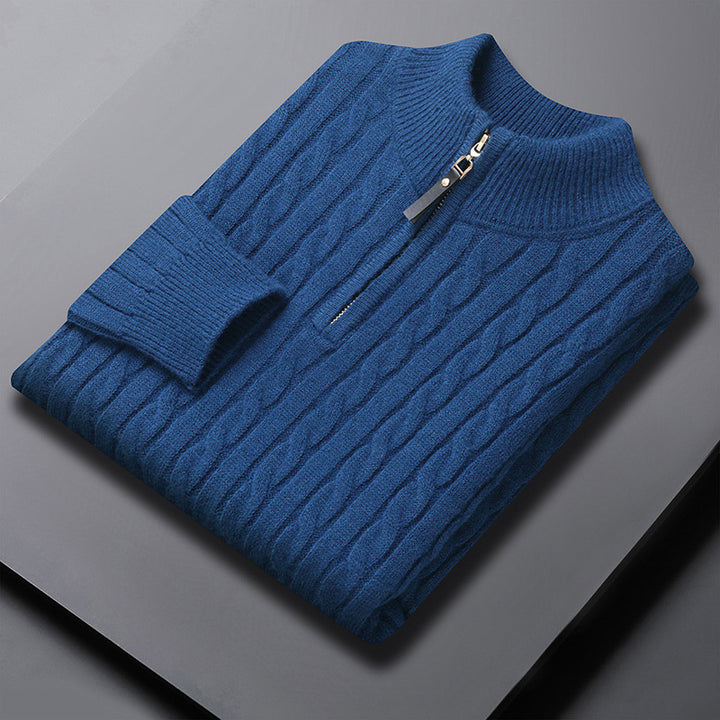 Men's High-Quality Sweater with Textured Zipper Lisslune