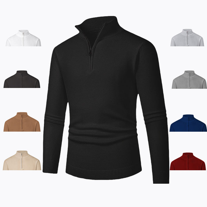 Men's pullover with high collar and zipper Lisslune
