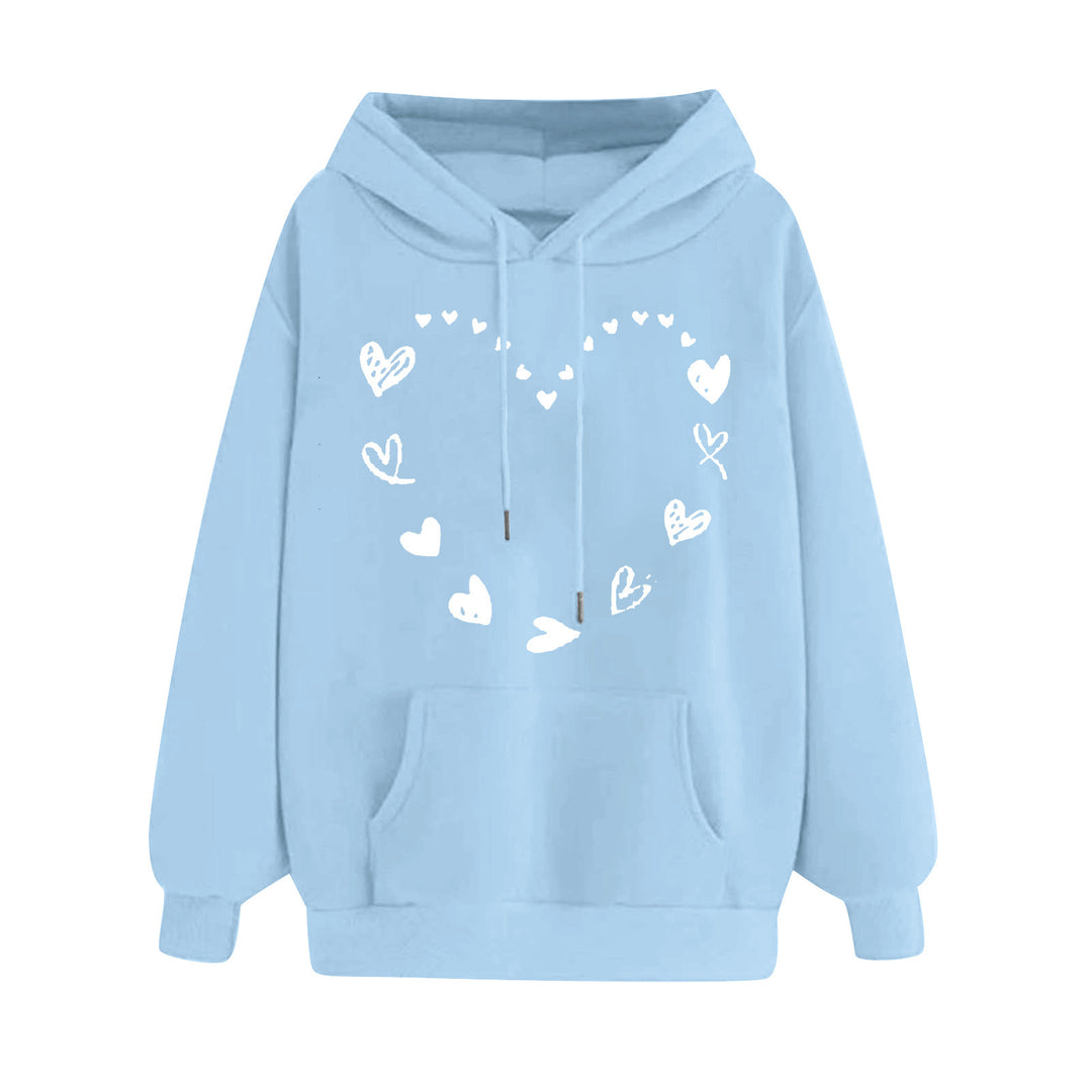 Women's hoodie with playful heart design and comfortable kangaroo pocket Lisslune