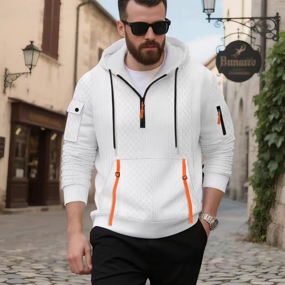 Men's sporty hoodie with innovative structure design Lisslune
