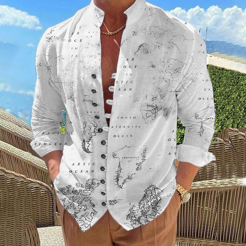 Men's shirt in world map design Skorter