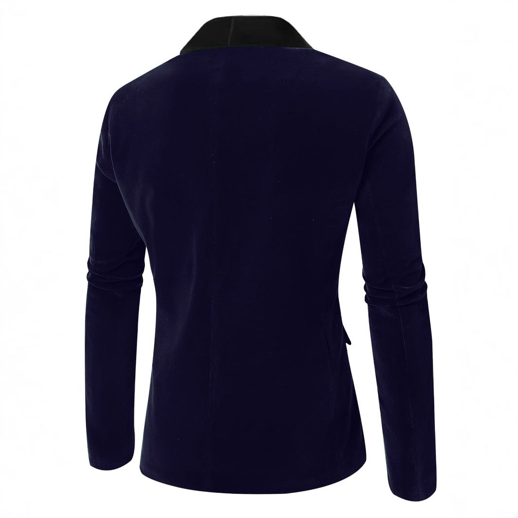 Men's elegant velvet blazer with satin finish Lisslune