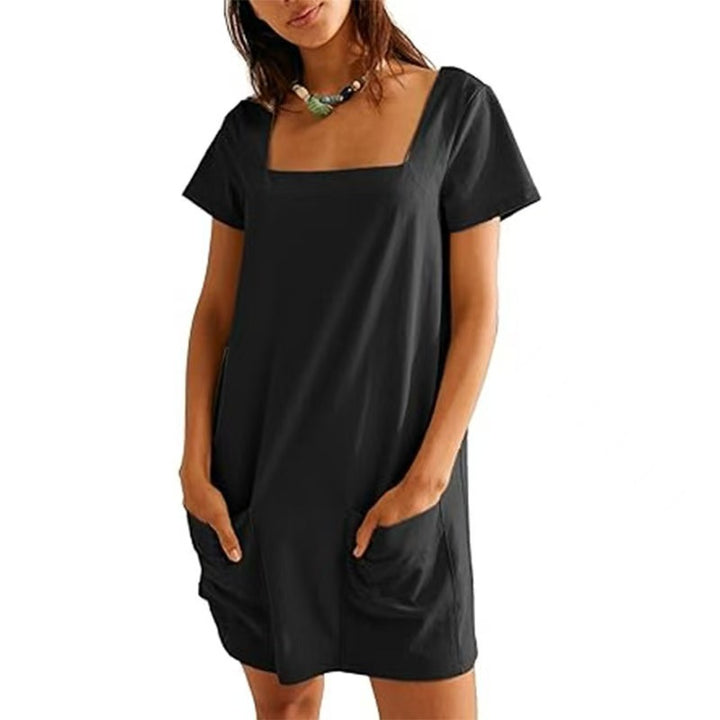 Damen Bequemes Freizeitkleid mit Taschen Lisslune