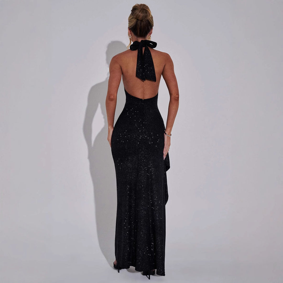 Ladies Chic Evening Dress in a Figure-Hugging Cut with High Slit and Glamorous Details Lisslune