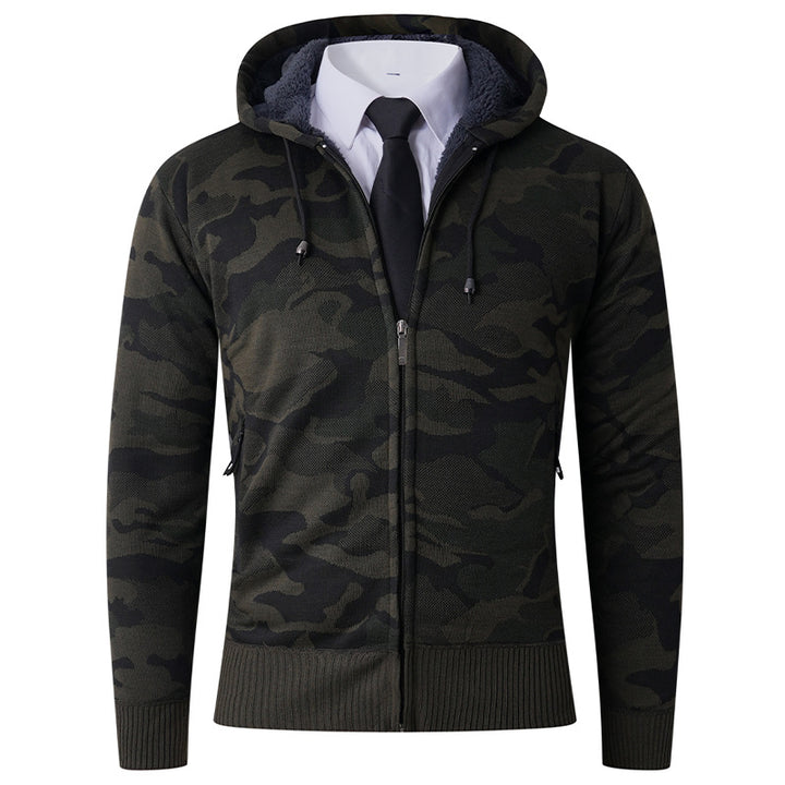 Men's fashionable hoodie jacket with stylish camouflage design Lisslune