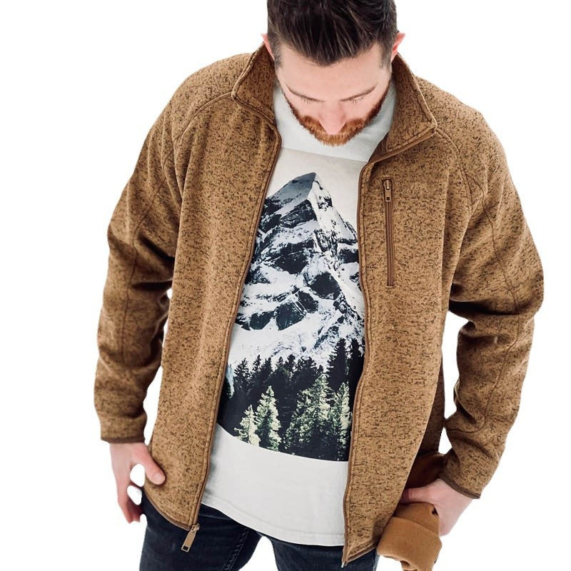Men's fleece jacket with high collar and practical zip pockets Lisslune