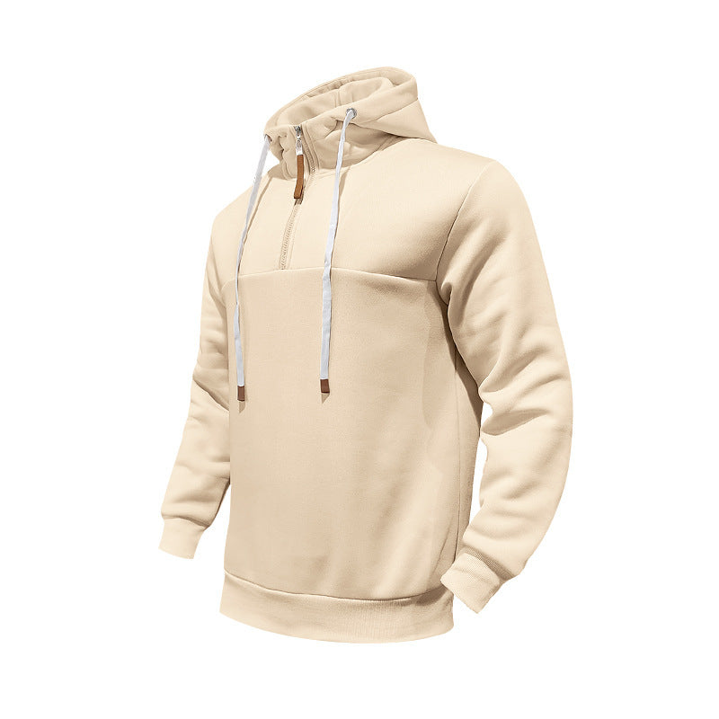 Men's sporty hoodie with half zipper and drawstring Lisslune
