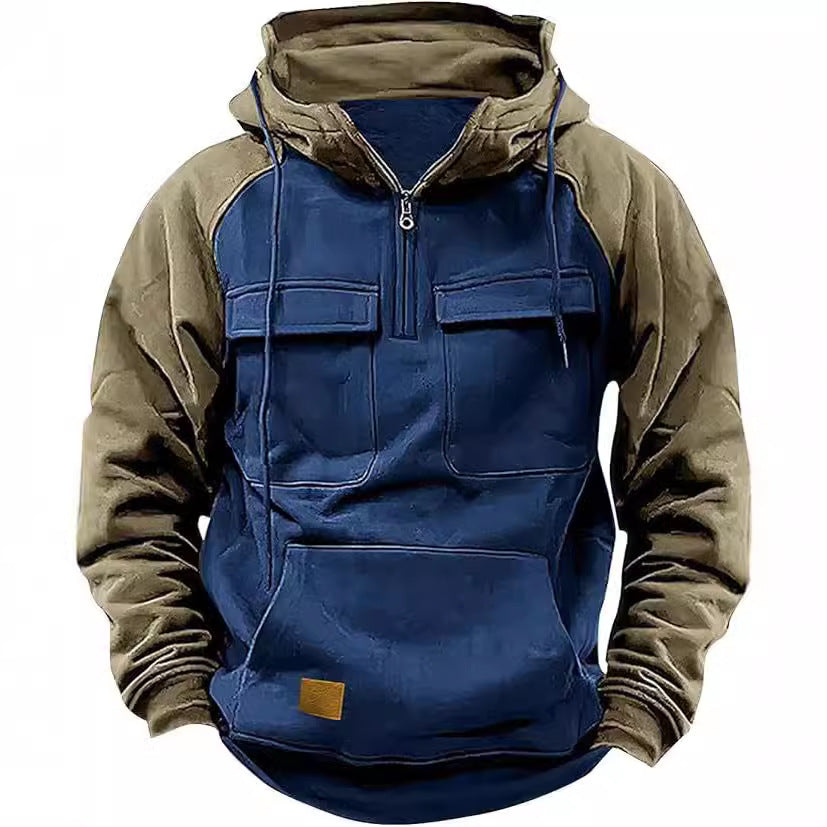 Men's Sporty Cotton Hoodie with Hood and Practical Pockets Lisslune