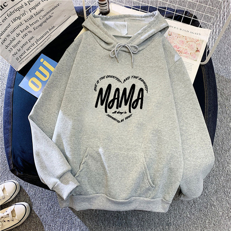 Women's hoodie sweatshirt with creative mama motif Lisslune