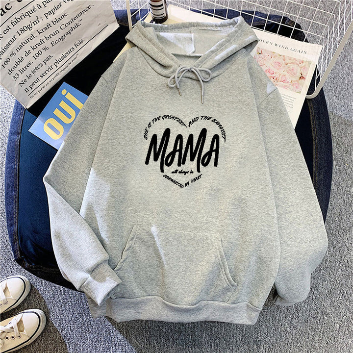 Women's hoodie sweatshirt with creative mama motif Lisslune