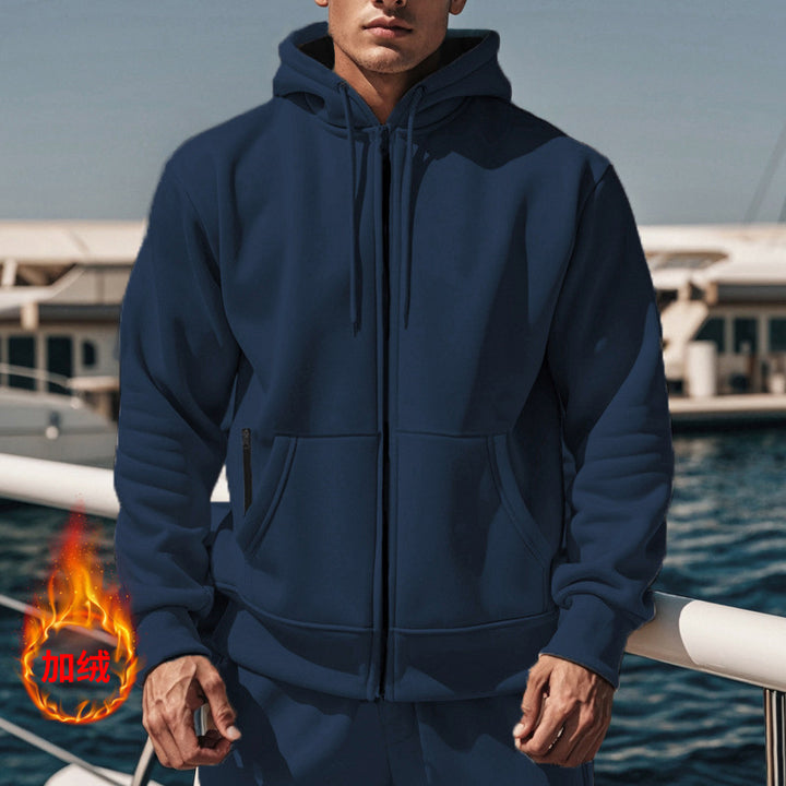 Men's sporty hoodie with full zip and practical pockets Lisslune