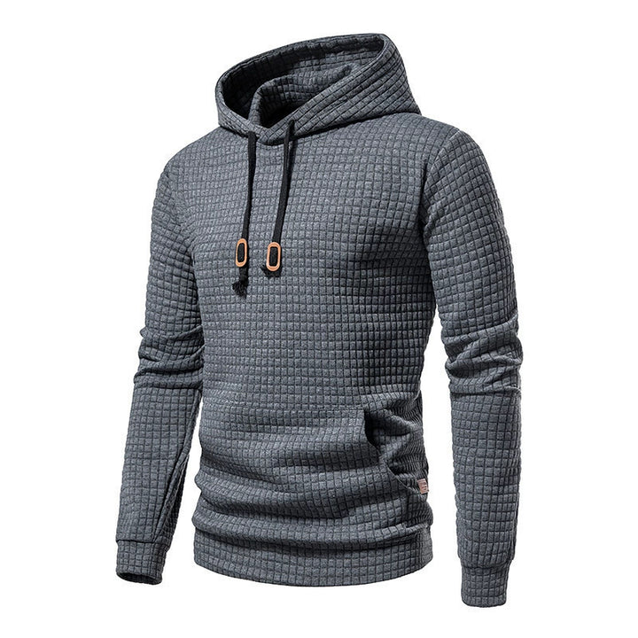 Men's hoodie with textured surface and practical kangaroo pocket Lisslune