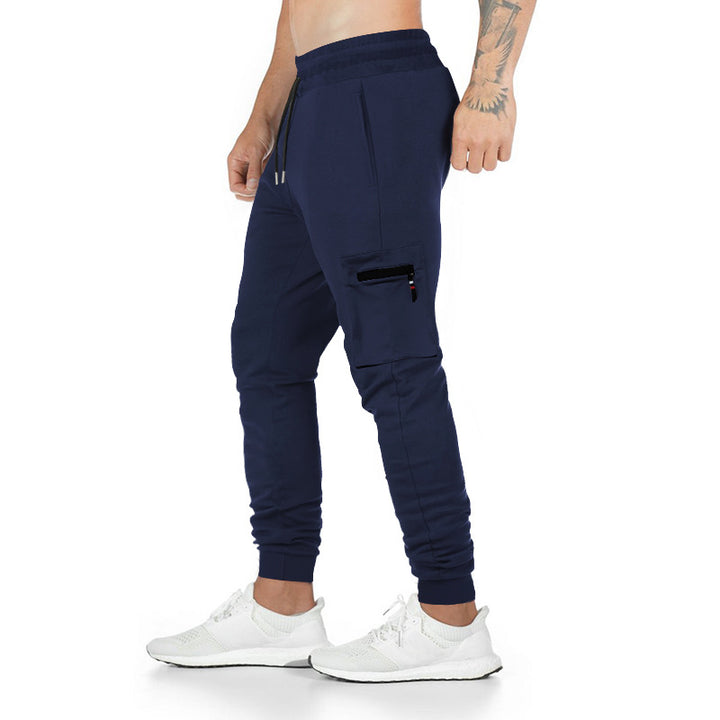 Men's sporty cargo pants with side zip pockets and elastic waistband Lisslune
