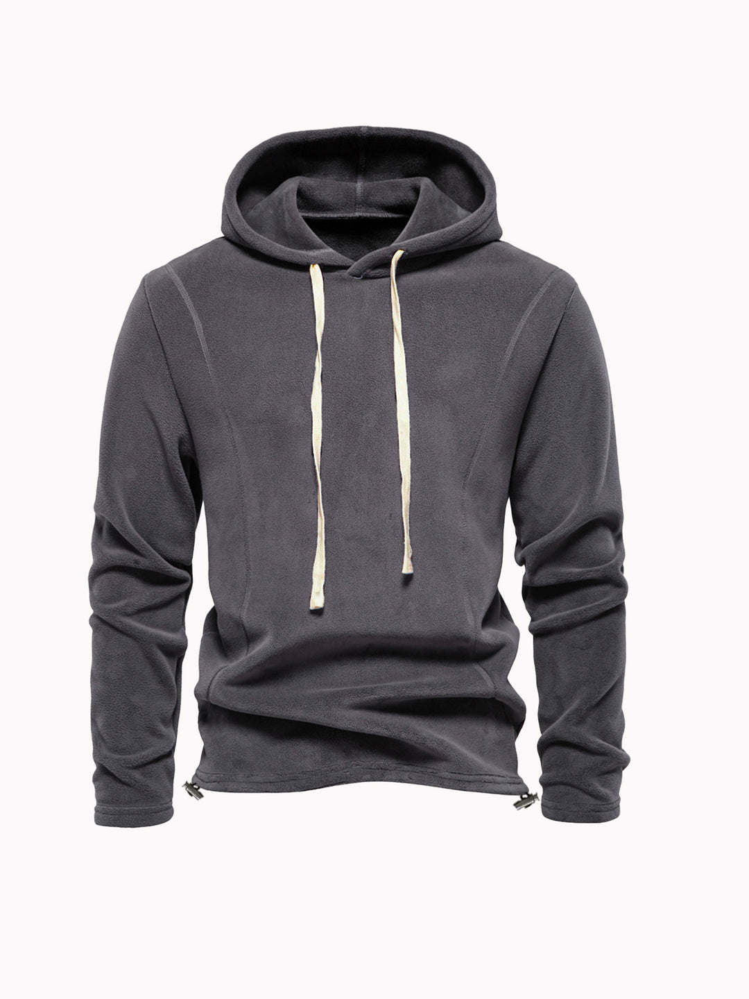 Men's fleece hoodie with fashionable cut and side zippers Lisslune