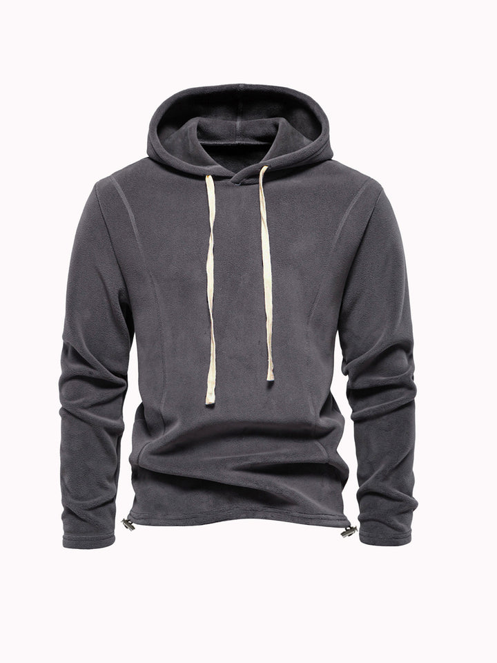Men's fleece hoodie with fashionable cut and side zippers Lisslune