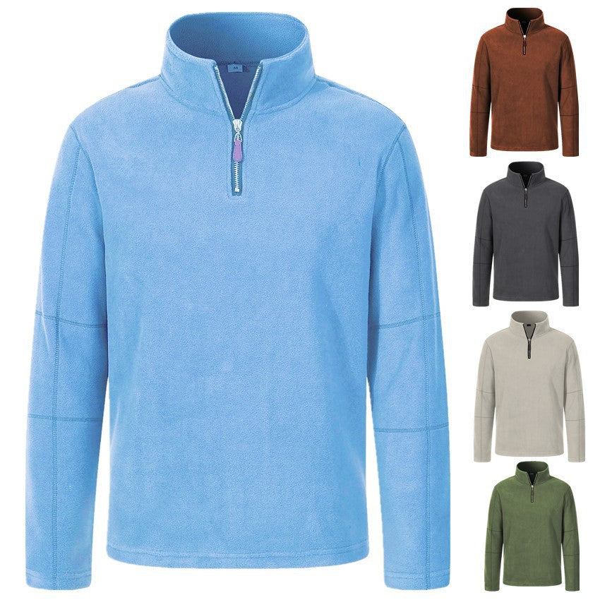 Men's fleece jacket with high collar and practical zipper Lisslune