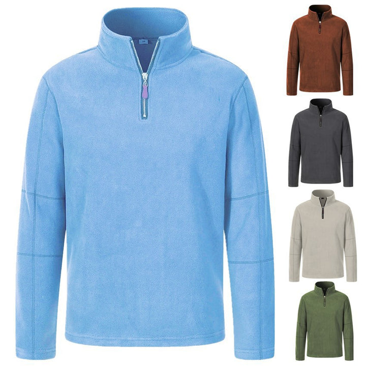 Men's fleece jacket with high collar and practical zipper Lisslune
