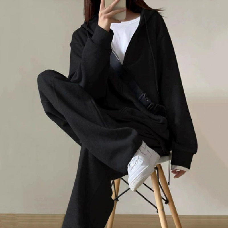 Women's Urban Lounge Set with Hoodie and Wide Jogging Pants Lisslune