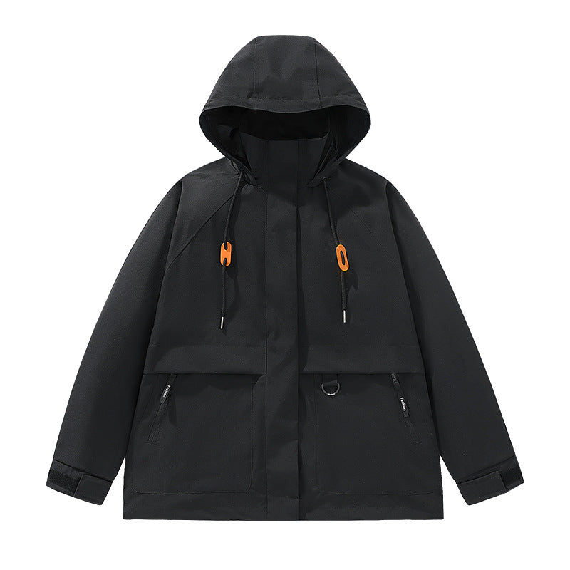 Men's functional leisure jacket with adjustable hood collar and large pockets Lisslune