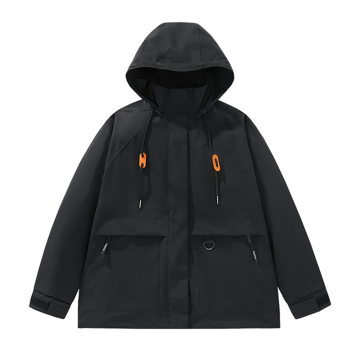 Men's functional leisure jacket with adjustable hood collar and large pockets Lisslune