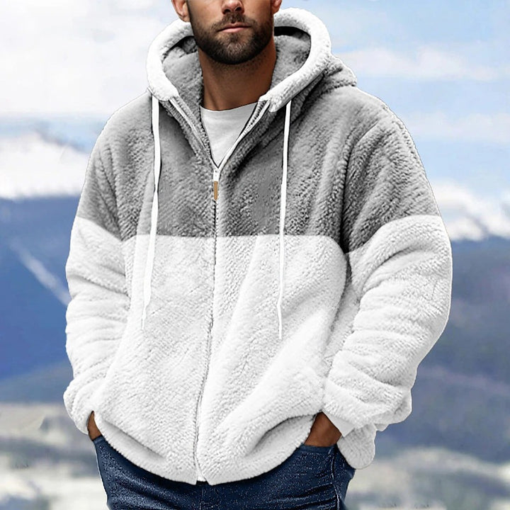 Men's cozy fleece jacket with hood Lisslune