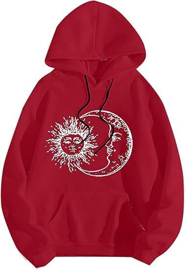 Women's hoodie with artistic sun-moon motif Lisslune