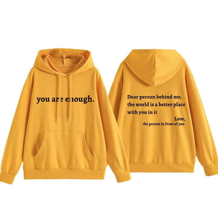 Women's hooded sweatshirt with motivational lettering and comfortable fit Lisslune