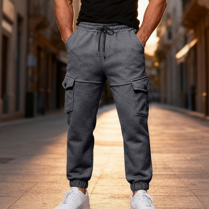 Men's cargo jogger pants with elastic waistband and practical side pockets Lisslune