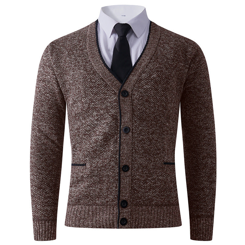 Men's cardigan with V-neck and classic design Lisslune
