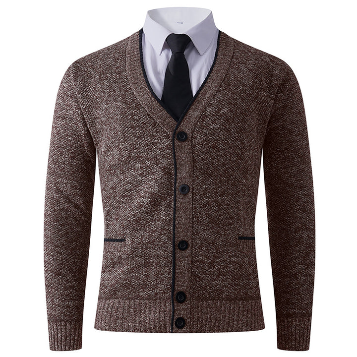 Men's cardigan with V-neck and classic design Lisslune