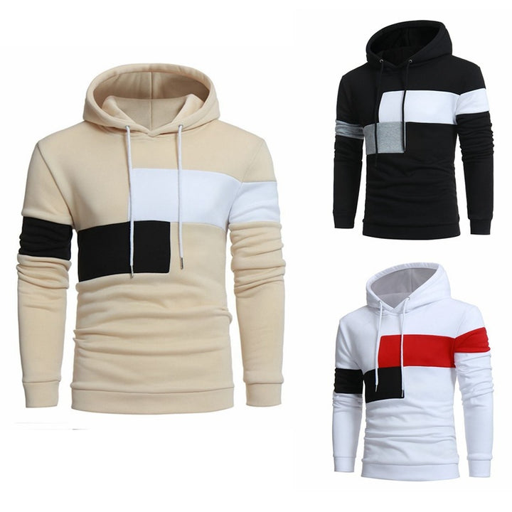 Men's sporty hooded sweatshirt with color block design Lisslune