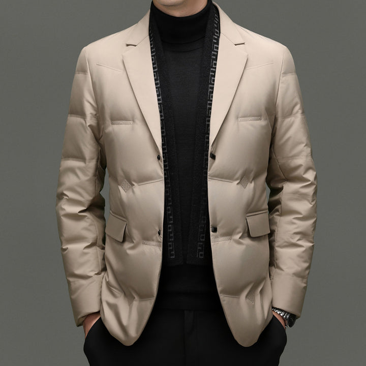 Men's Fashionable Quilted Blazer with Elegant Cut and Practical Pockets Lisslune