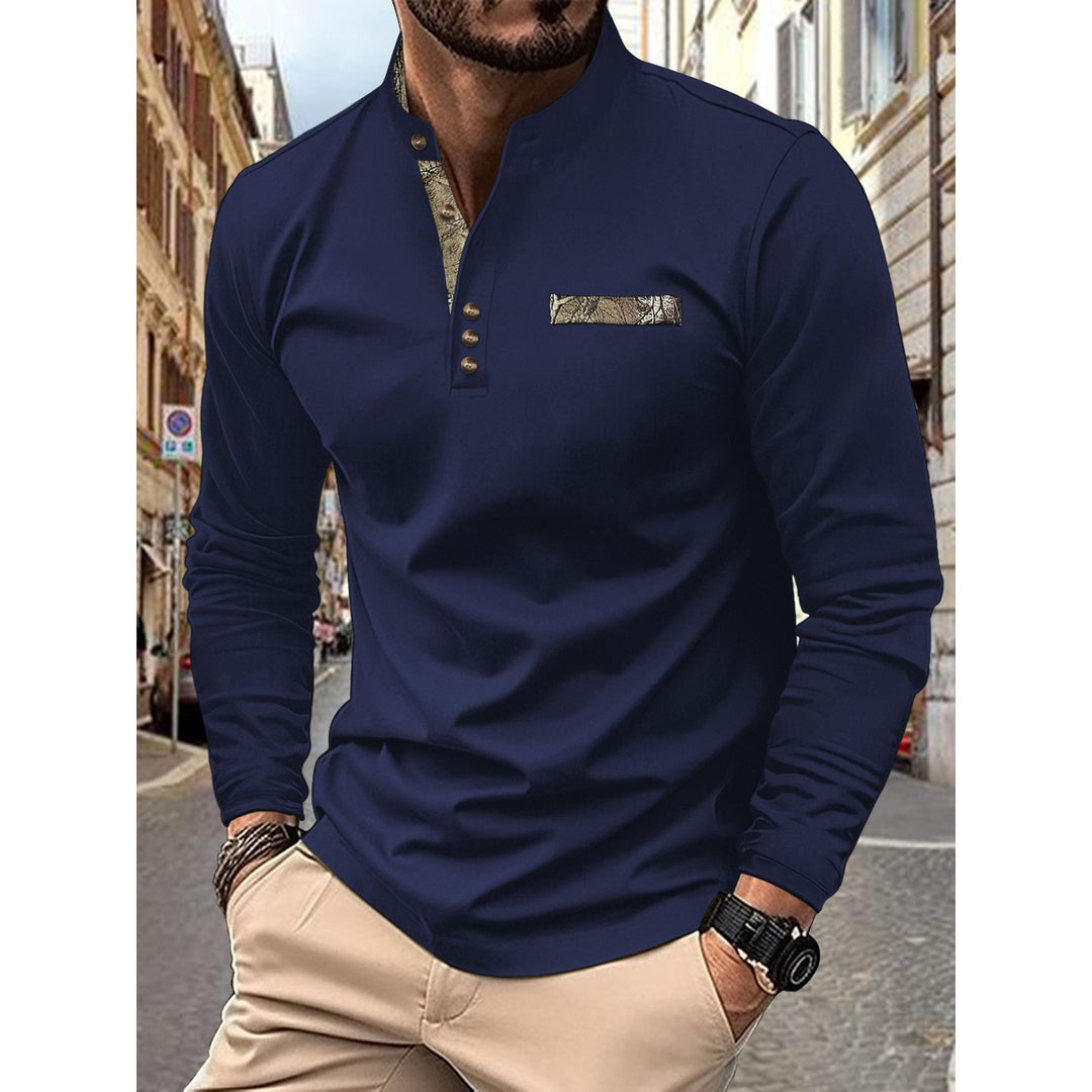 Men's Elegant Long Sleeve Shirt with Creative Collar Lisslune
