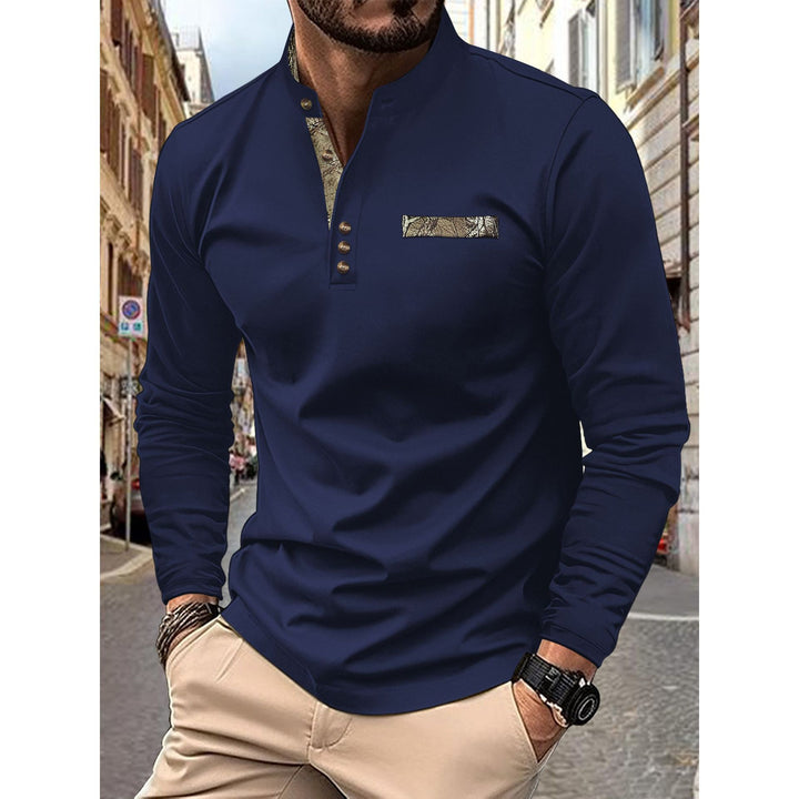 Men's Elegant Long Sleeve Shirt with Creative Collar Lisslune