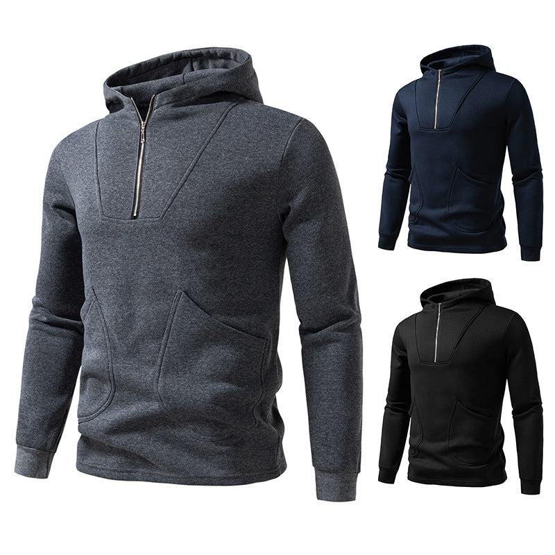 Men's hoodie with modern zipper and practical pockets Lisslune