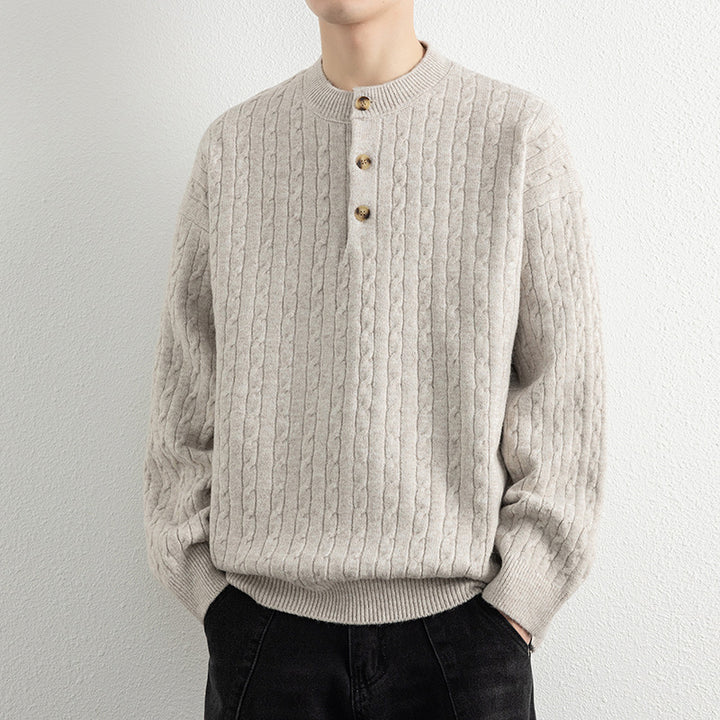 Men's sweater with button details and textured surface Lisslune