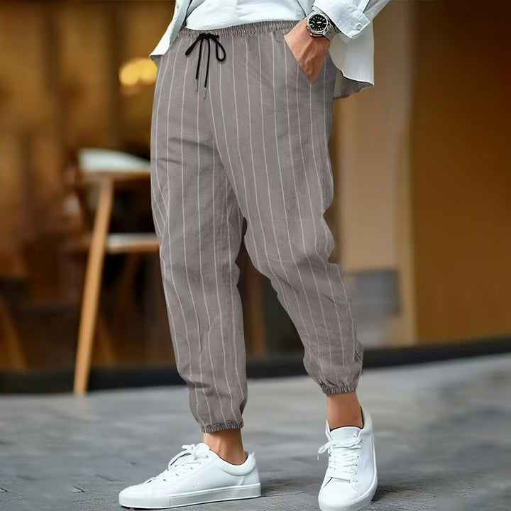 Men's stylish leisure pants with elegant striped pattern Lisslune