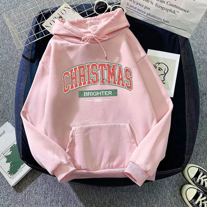 Women's hooded sweatshirt with festive Christmas motif Lisslune