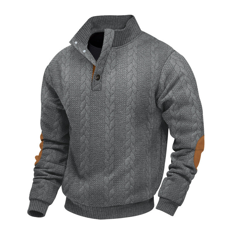 Men's knit sweater with high collar and textured surface Lisslune