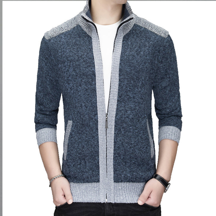 Men's cardigan with fashionable zipper and high collar Lisslune