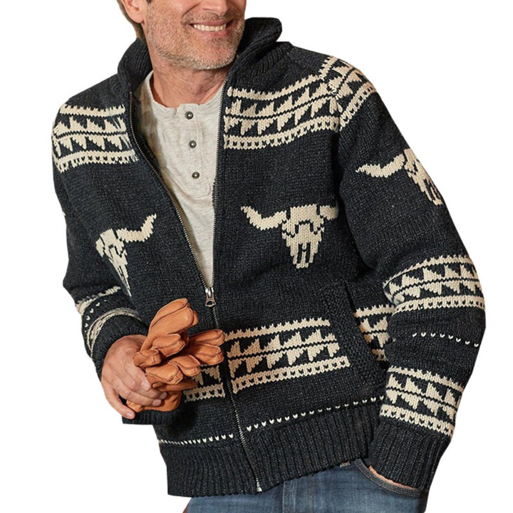 Men's cardigan with a unique pattern and practical pockets Lisslune