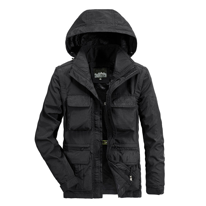 Men's Outdoor Jacket with Warm Lining and Multifunctional Pockets Lisslune