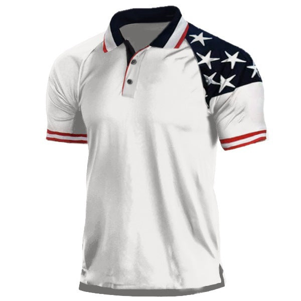 Men's sporty polo shirt with patriotic accents Lisslune