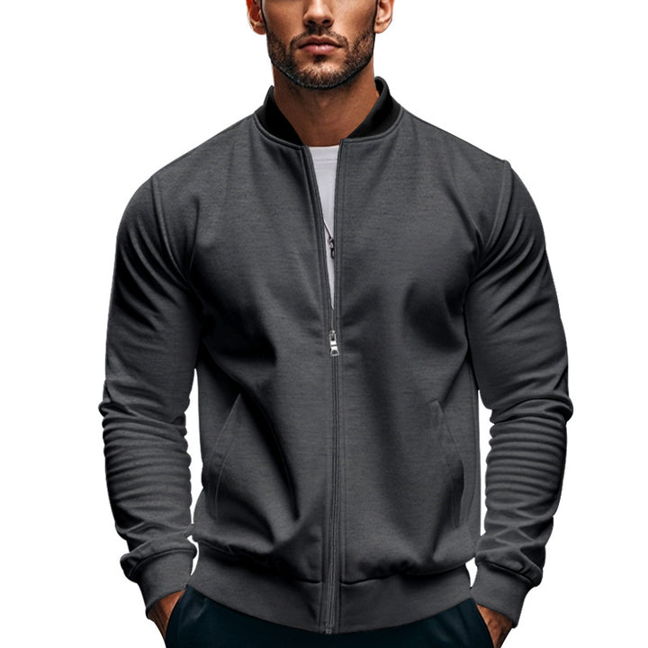 Men's sporty bomber jacket with high collar and practical pockets Lisslune