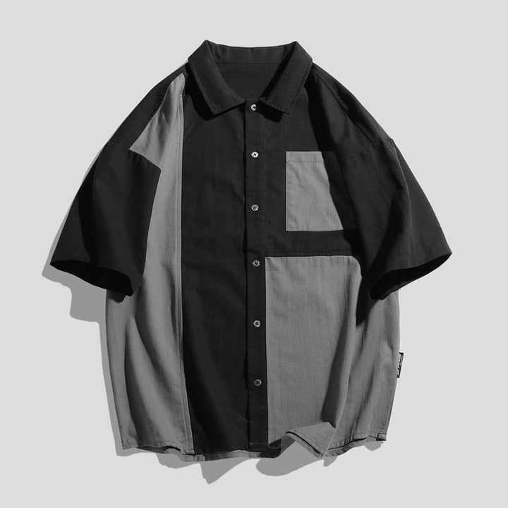 Men's casual short sleeve shirt with modern color combinations Lisslune