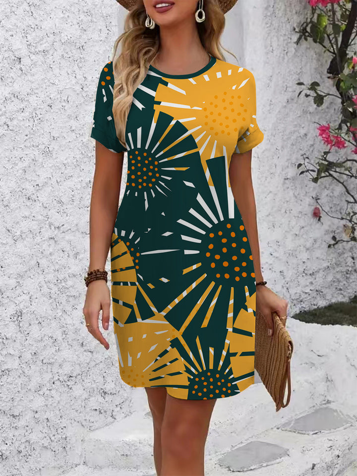 Women colorful mandala dress in casual cut Lisslune