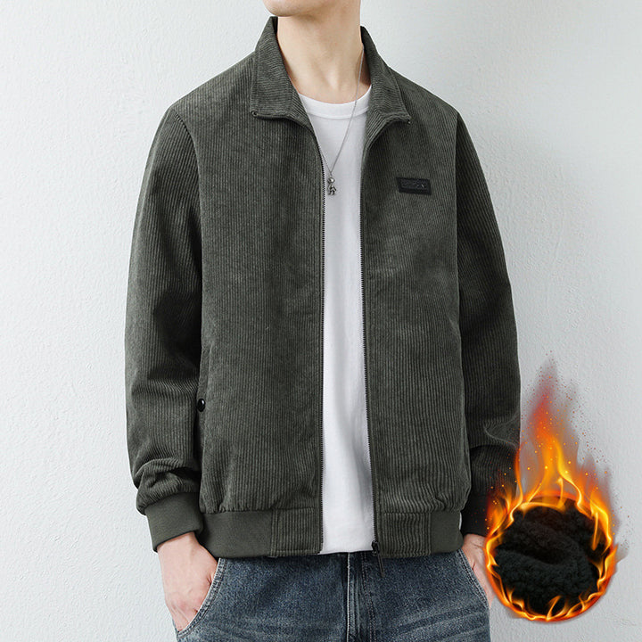Men's cord jacket with high collar and practical pockets Lisslune