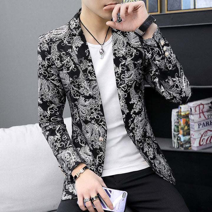 Men's elegant blazer with opulent design and shiny details Lisslune