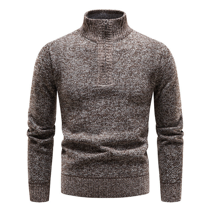 Men's Stylish Knit Sweater with High Collar and Textured Design Lisslune