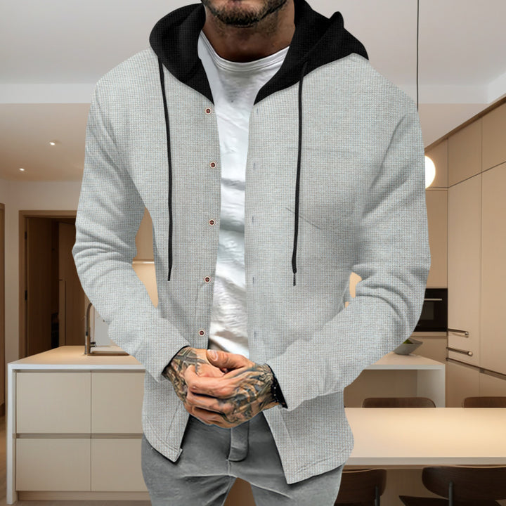 Men's stylish sweatshirt jacket with integrated hood and functional details Lisslune